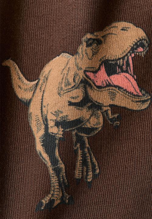 H&M - Motif-detail sweatshorts - dark brown/jurassic world