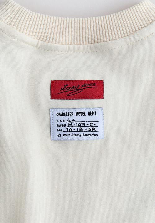 H&M - Loose-fit printed t-shirt - cream/mickey mouse
