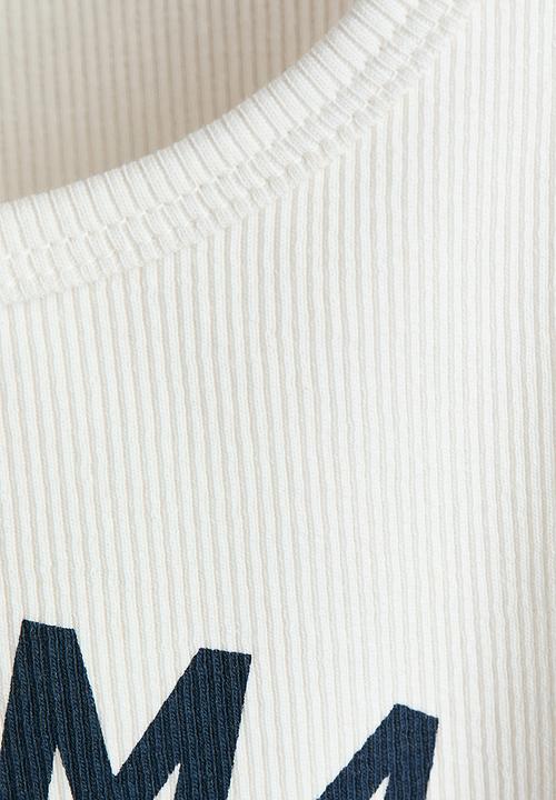H&M - Motif-detail vest top - ivory/palma