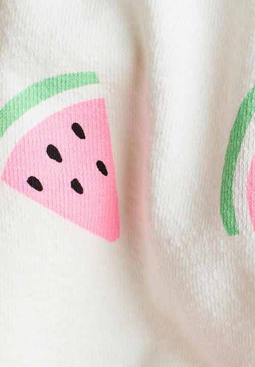 H&M - Cotton jersey shorts - white/watermelons