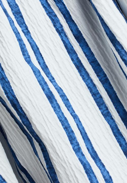 H&M - Textured jersey dress - white/blue striped