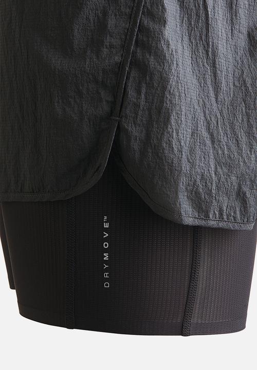 H&M - Lightweight 2-in-1 running shorts? with drymove? - dark grey