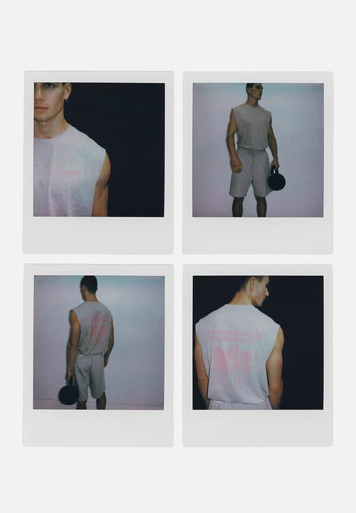 H&M - Loose fit sports vest top with drymove™ - light grey marl/la puissance