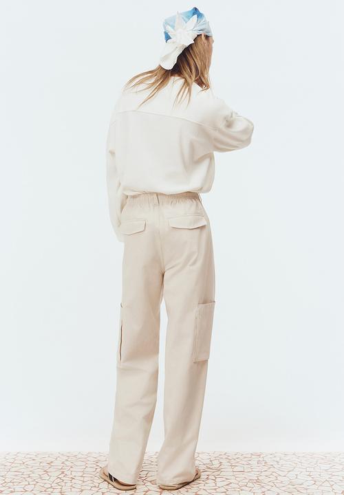 H&M - Loose fit cargo trousers - light beige
