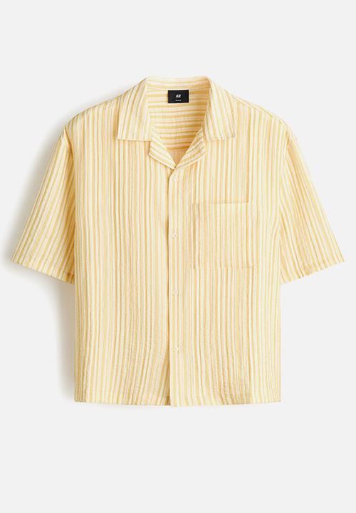 H&M - Relaxed fit resort shirt - yellow/striped