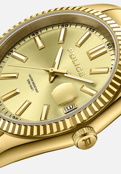 Police - Ip Gld Case Gld Dial Gld Stl Bracelet Strap -Gold