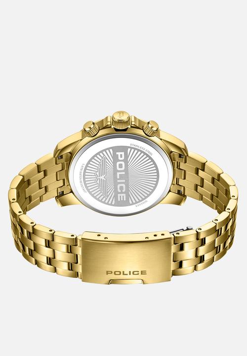 Police - Ip Gold Casr Green Dial Gold Steel Bracelet Strap - Gold