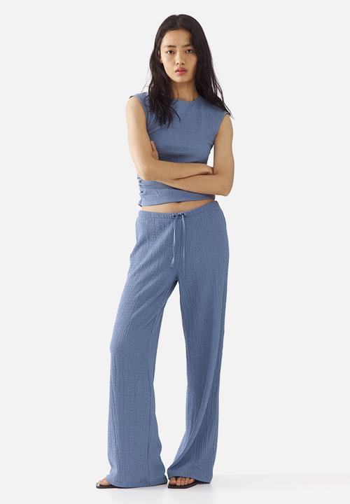 H&M - Textured jersey trousers - pigeon blue