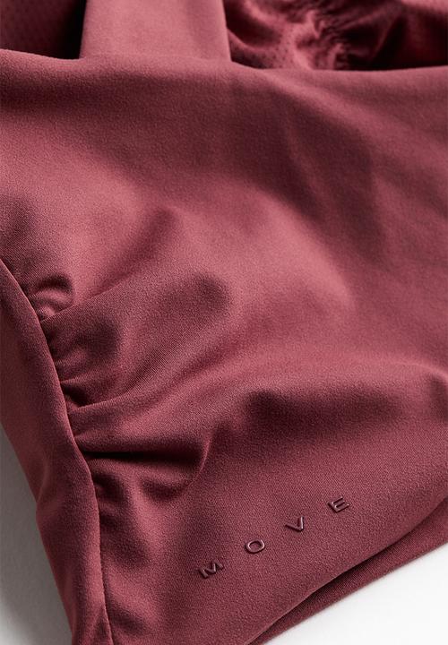 H&M - Medium support sports bra with softmove™ - light maroon