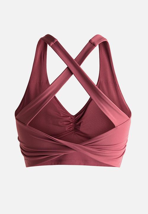 H&M - Medium support sports bra with softmove™ - light maroon