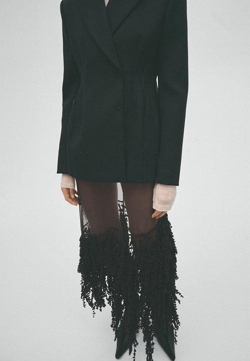 H&M - Fringed organza skirt - black