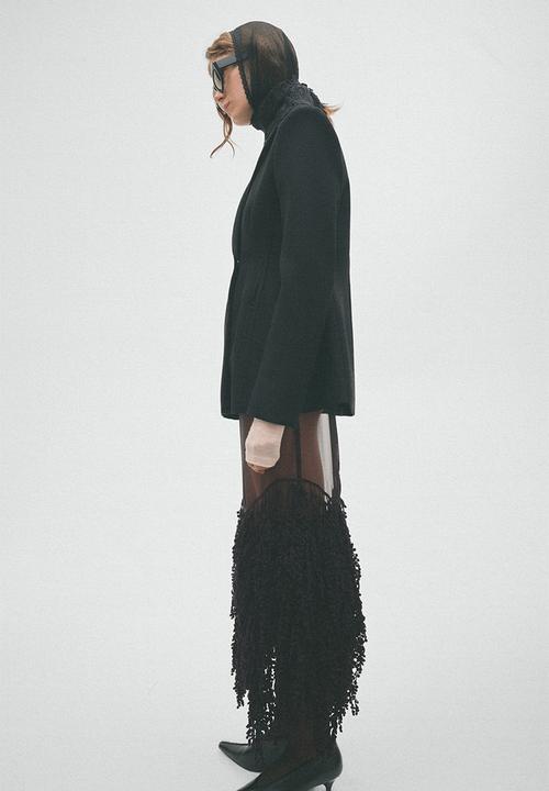 H&M - Fringed organza skirt - black