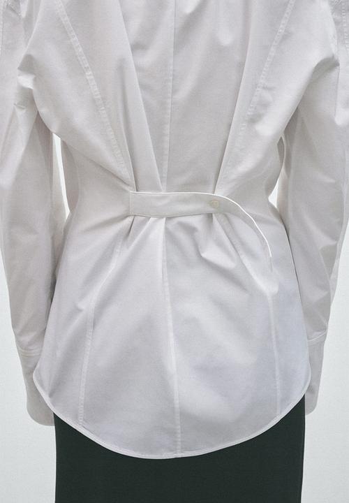 H&M - Poplin hourglass shirt - white