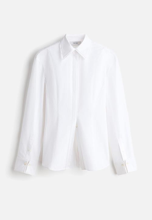 H&M - Poplin hourglass shirt - white