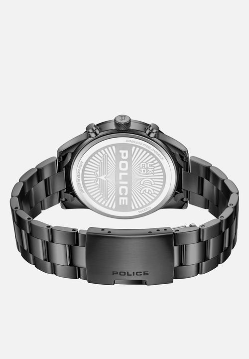Police - Ip Gun Case Blue Dial Steel Strap - Gunmetal