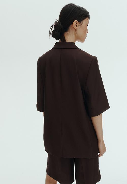 H&M - Short-sleeved blazer - dark brown
