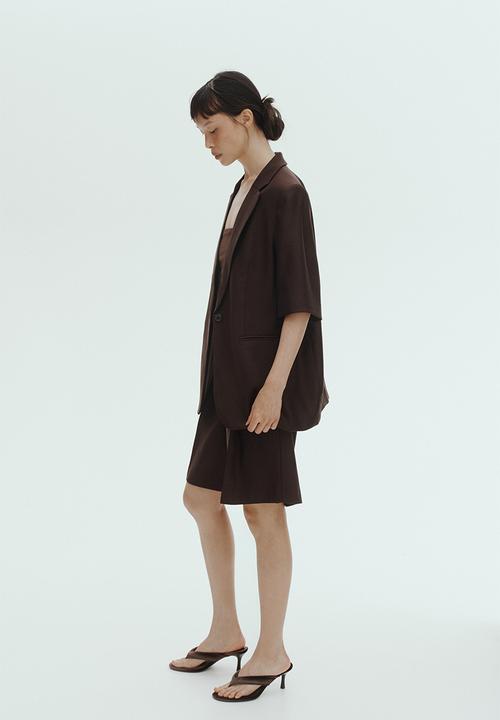 H&M - Short-sleeved blazer - dark brown