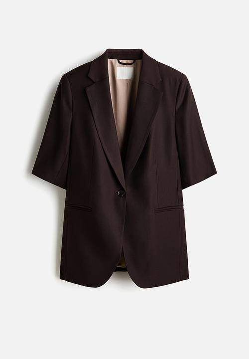 H&M - Short-sleeved blazer - dark brown