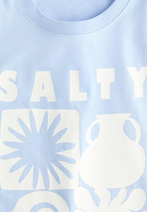 H&M - Printed T-shirt - light blue/salty breeze