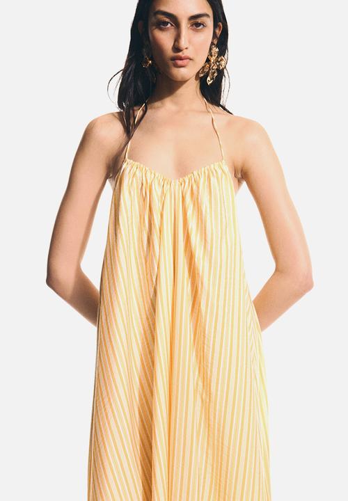 H&M - Voluminous maxi dress - yellow/striped