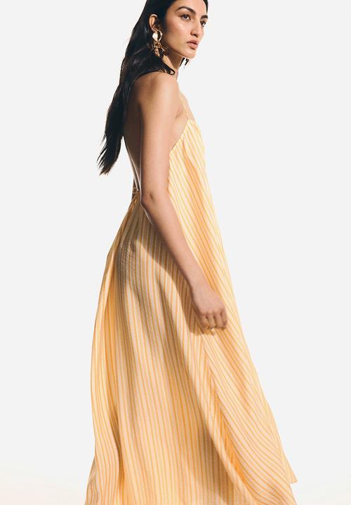 H&M - Voluminous maxi dress - yellow/striped