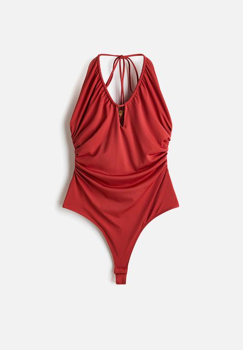 H&M - Draped halterneck body - red