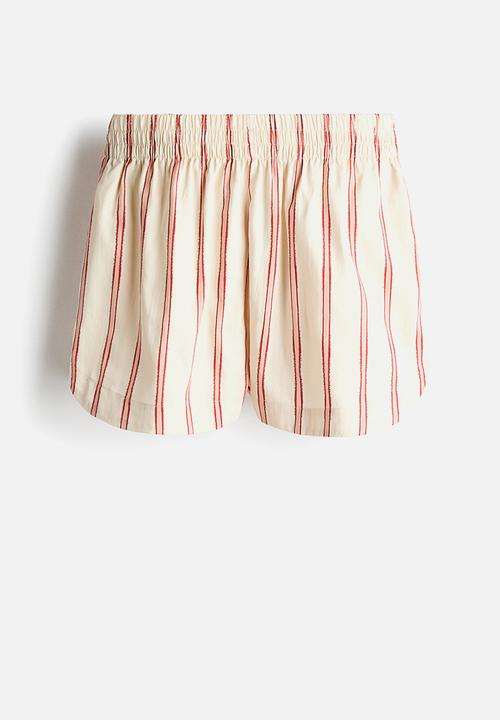 H&M - Patterned poplin shorts - light beige/striped