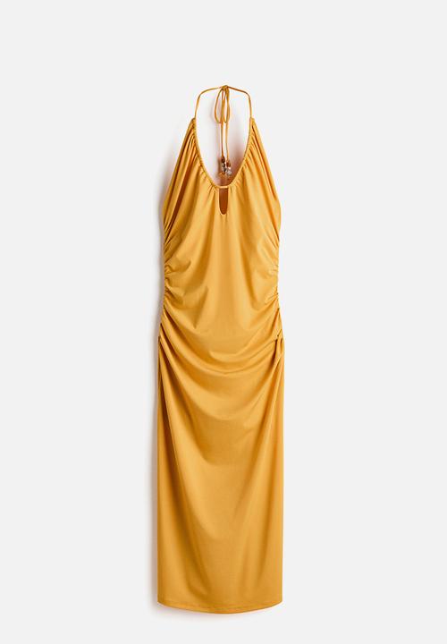 H&M - Draped halterneck dress - yellow