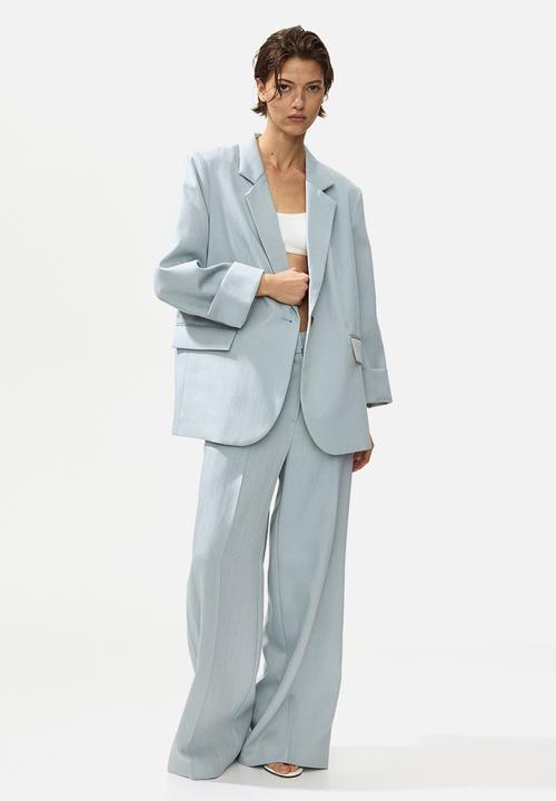 H&M - Linen-blend blazer - light turquoise