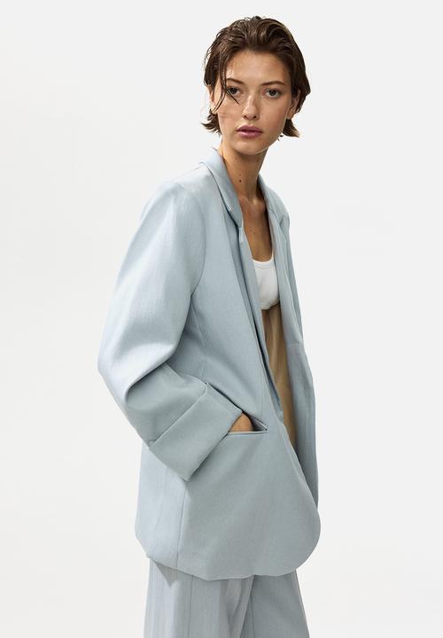 H&M - Linen-blend blazer - light turquoise