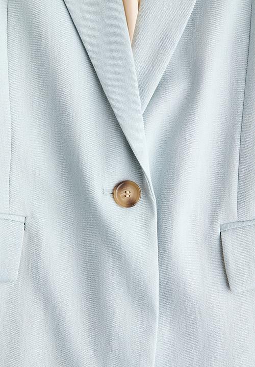 H&M - Linen-blend blazer - light turquoise