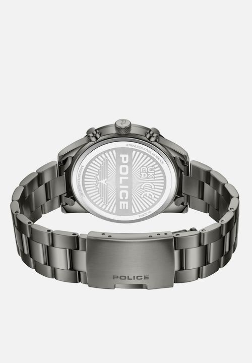 Police - Ip Black Case Gun Steel Strap - Gunmetal