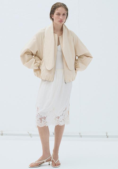 H&M - Scarf-collar linen-blend jacket - cream