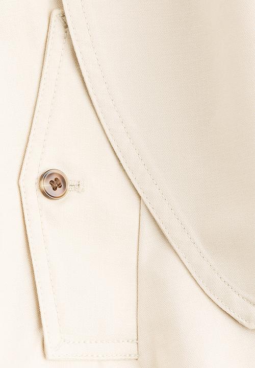 H&M - Scarf-collar linen-blend jacket - cream
