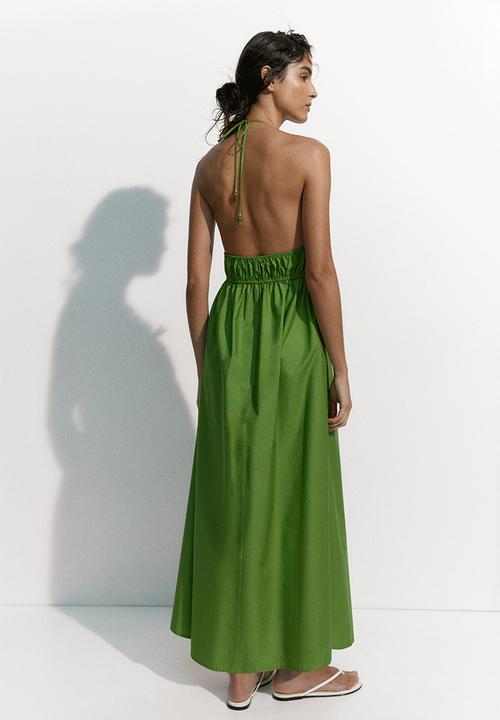 H&M - Poplin halterneck dress - green