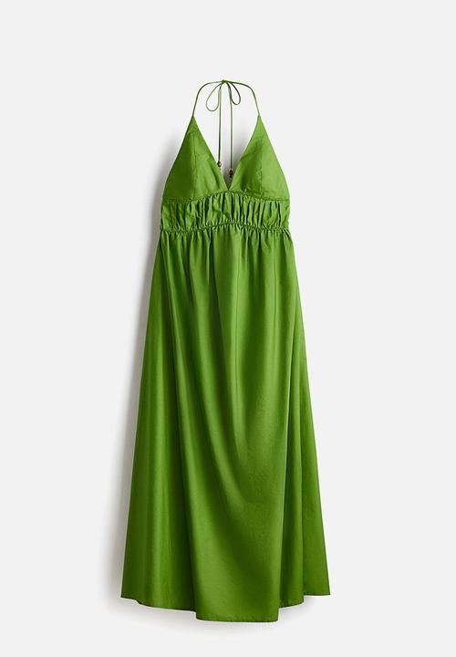 H&M - Poplin halterneck dress - green