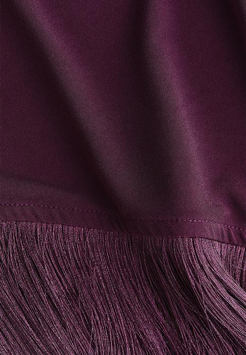 H&M - Asymmetric fringe-trimmed top - plum purple