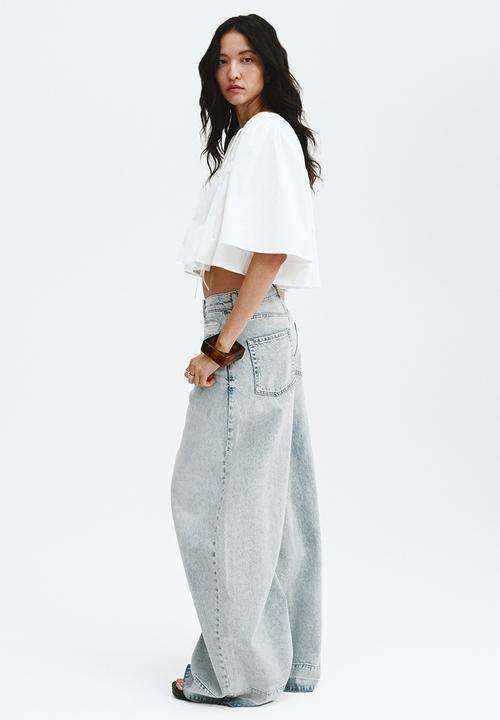 H&M - Cropped cotton blouse - white
