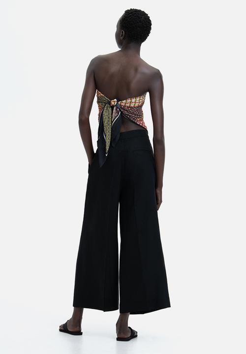 H&M - Ankle-length linen-blend trousers - black