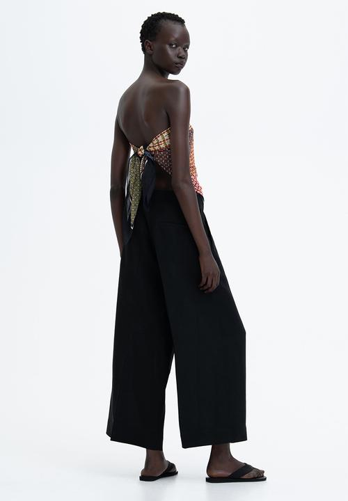 H&M - Ankle-length linen-blend trousers - black