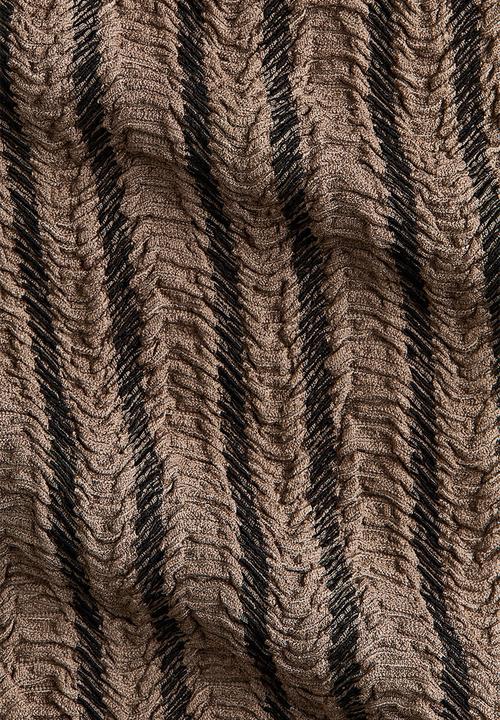 H&M - Crinkled v-neck top - dark mole/striped