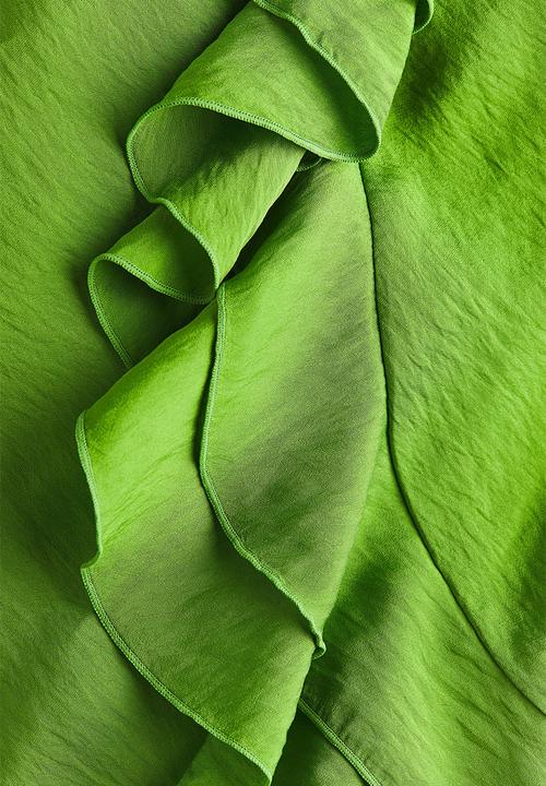 H&M - Flounce-trimmed strappy dress - green