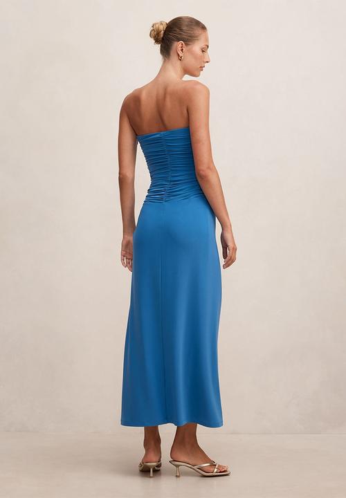 Forever New - Keely strapless jersey maxi dress in mid blue