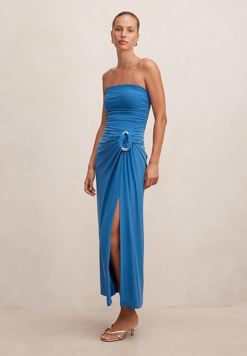 Forever New - Keely strapless jersey maxi dress in mid blue