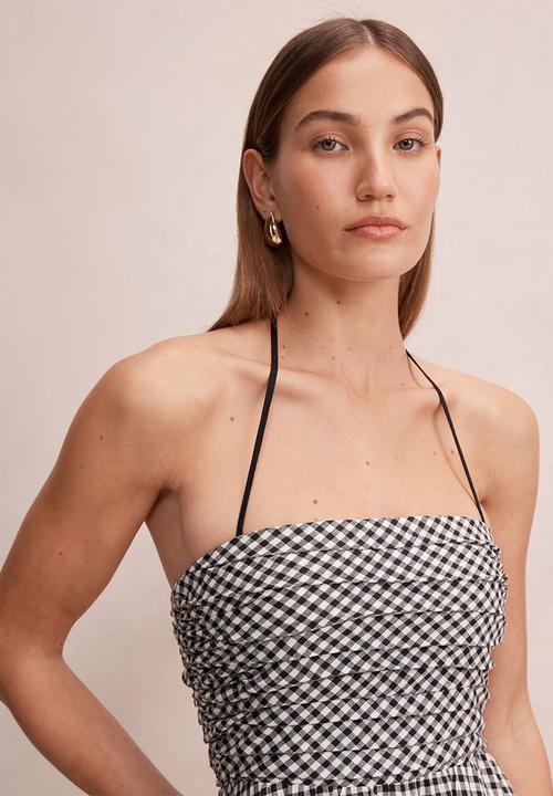 Forever New - Mimi halter linen midi dress in nia check