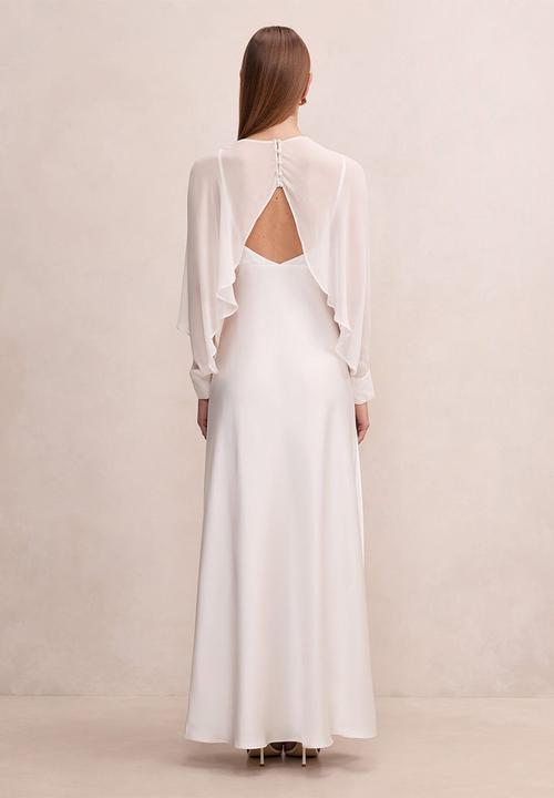 Forever New - Electra sleeve cape maxi dress in bridal white