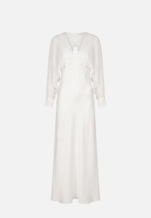 Forever New - Electra sleeve cape maxi dress in bridal white