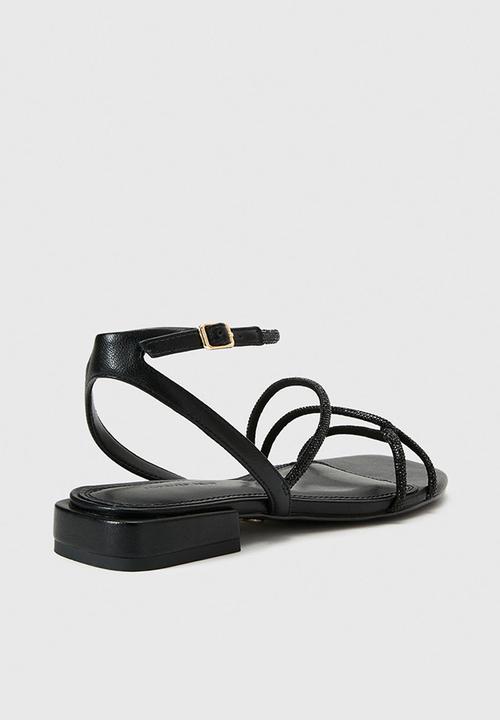 Forever New - Dominique 2 diamante strap flat pm sandal in black
