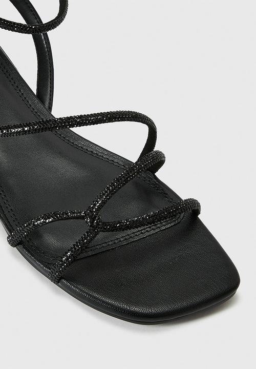 Forever New - Dominique 2 diamante strap flat pm sandal in black