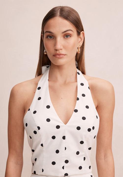 Forever New - Magnolia polka dot halter top in marseille spot co-ord